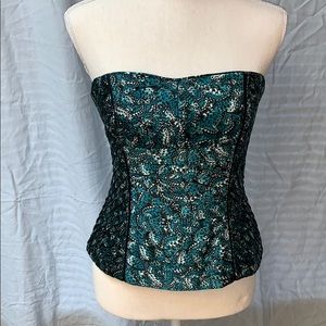 White House Black Market Emerald Green corset top